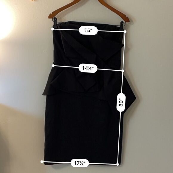 NWT Black size 8 Black and white formal strapless professional dress - Picture 5 of 8